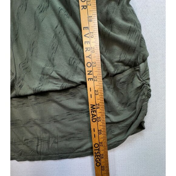 Knox Rose Womens Tunic Top Size XL Olive Green Textured V-Neck 3/4 Sleeve Ruched - Picture 5 of 10